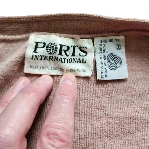 Ports International Cardigan Pure Virgin Wool Pink Button Down Vintage Women's M - Picture 7 of 10